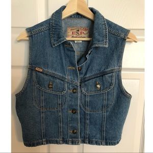 Genuine, vintage 90s Express button up denim vest